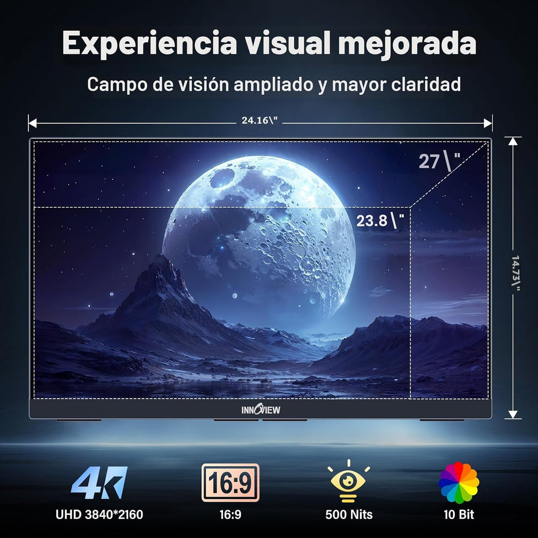 InnoView Monitor de 27 pulgadas de modo dual 4K UHD 120Hz\/FHD 288H...