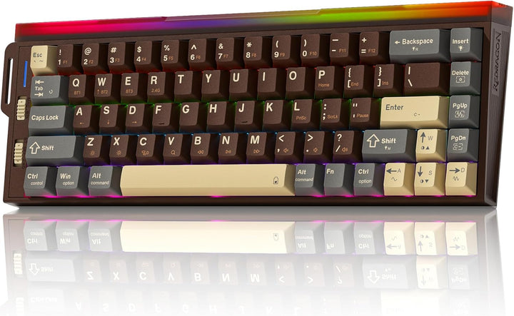 Redragon Teclado mecánico inalámbrico K752, 60% de montaje en junta...
