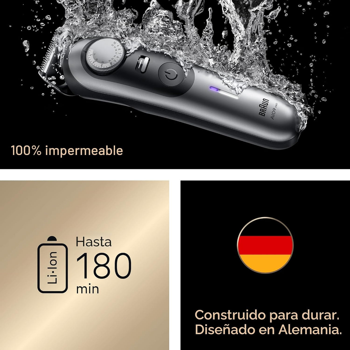 Braun Cortadora eléctrica de barba todo en uno Series 9 PRO para ho...