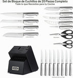 McCook Juego de cuchillos de cocina afilados con afilador incorporado