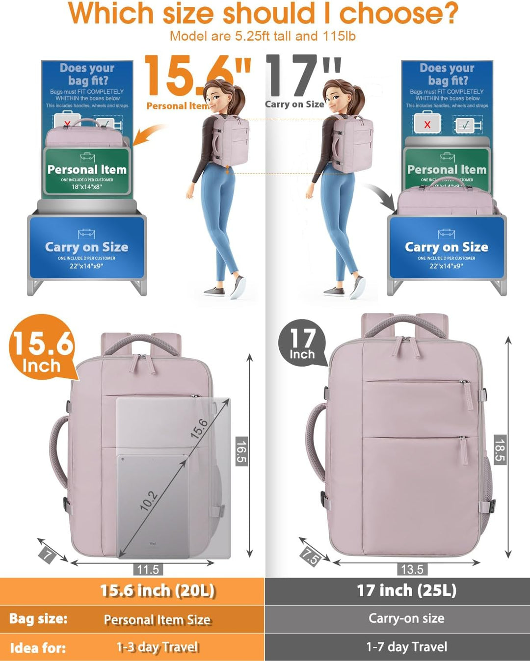 Mochila de viaje Capolo para mujeres y hombres, mochila impermeable...