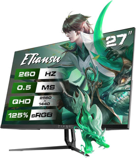 ETiansu Monitor de juegos QHD de 27 pulgadas y 260 Hz, 1440P 240Hz...