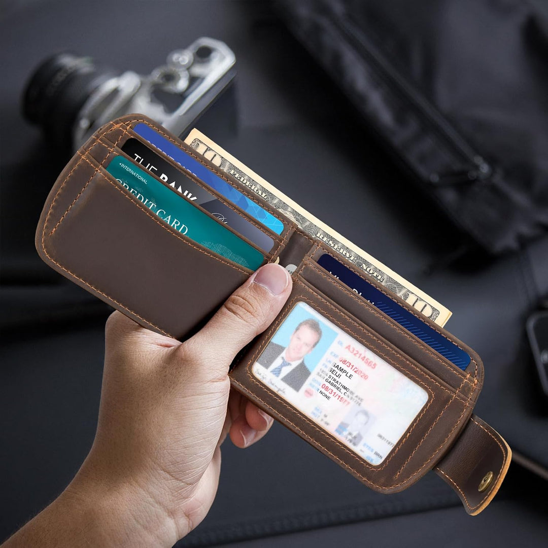 Cartera Polare delgada curva para bolsillo frontal con bloqueo RFID...
