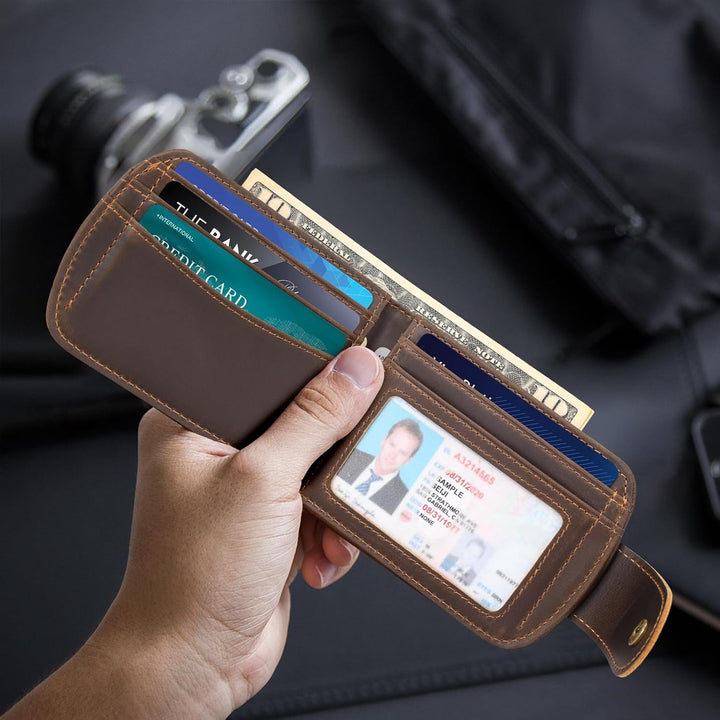Cartera Polare delgada curva para bolsillo frontal con bloqueo RFID...