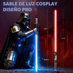 Sable de luz de duelo para adultos, empuñadura de metal con 12 colores RGB, 16 fuentes de sonido, control de movimiento suave, control de movimiento, recargable, sables de luz Force FX