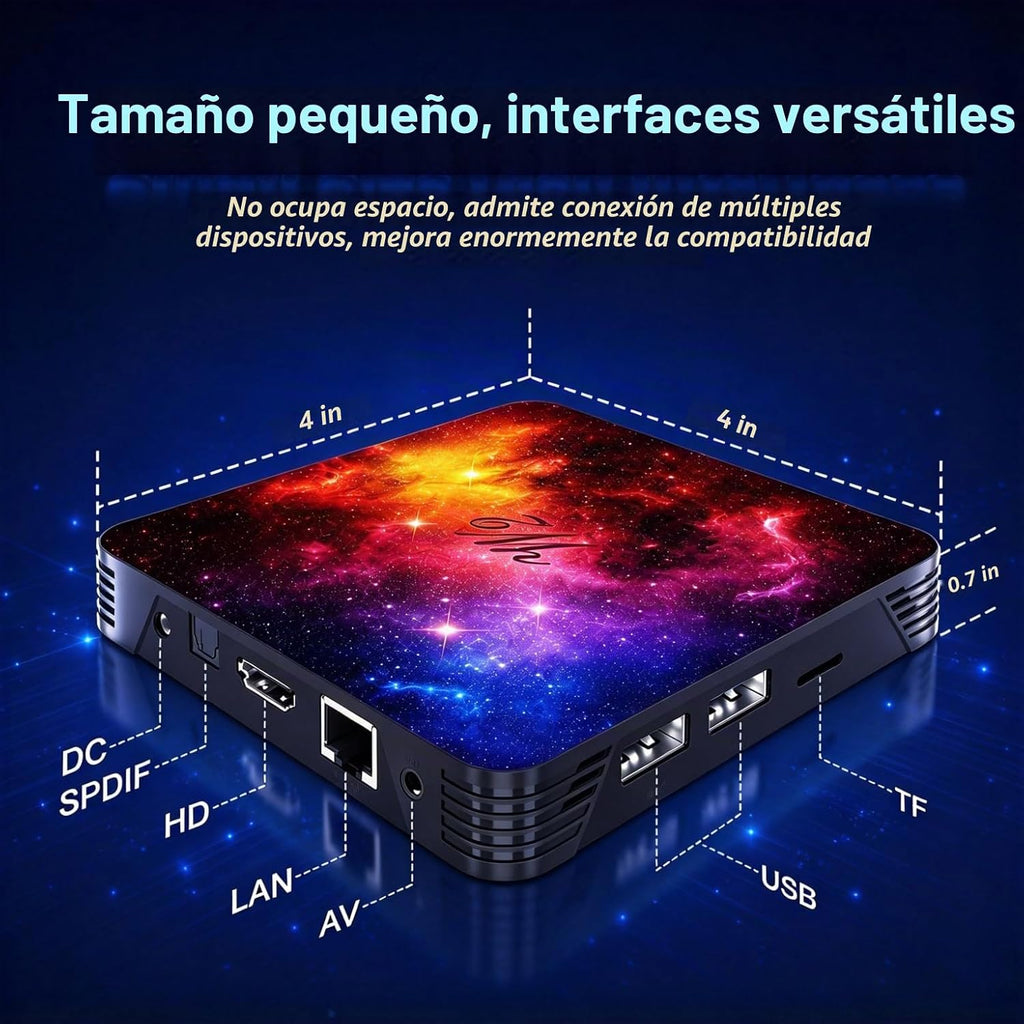 Android TV Box 14.0,4GB+64GB, soporte de vídeo 8K, USB 2.0/3.0