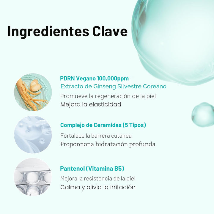 VT COSMETICS PDRN 100 Essence, suero de brillo intensivo, 100,000 p...