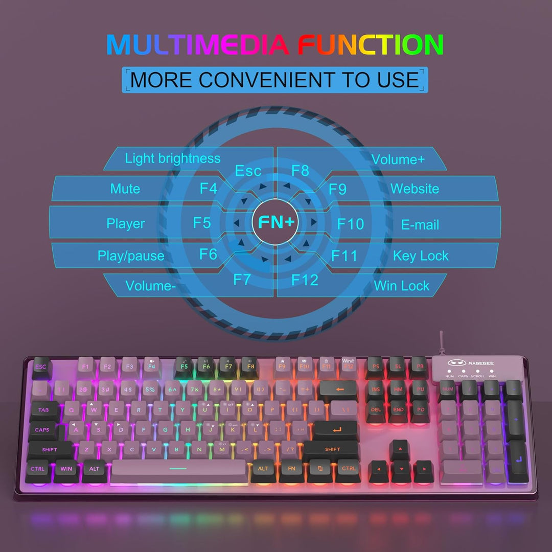 Combo de teclado y mouse para juegos, teclado K1 con retroiluminaci...