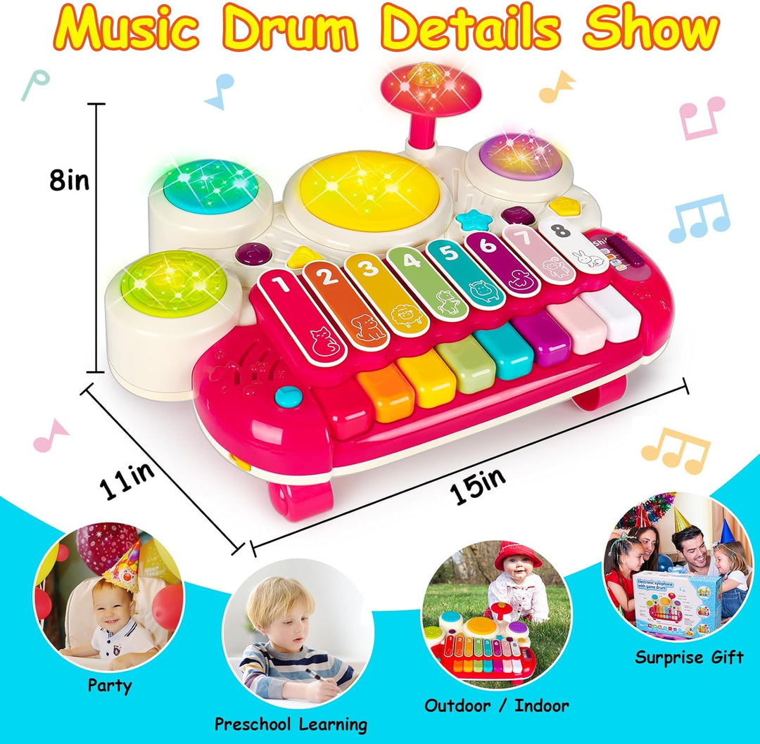 AugToy 3 en 1 juguetes musicales para niños pequeños de 1 a 3 años,...