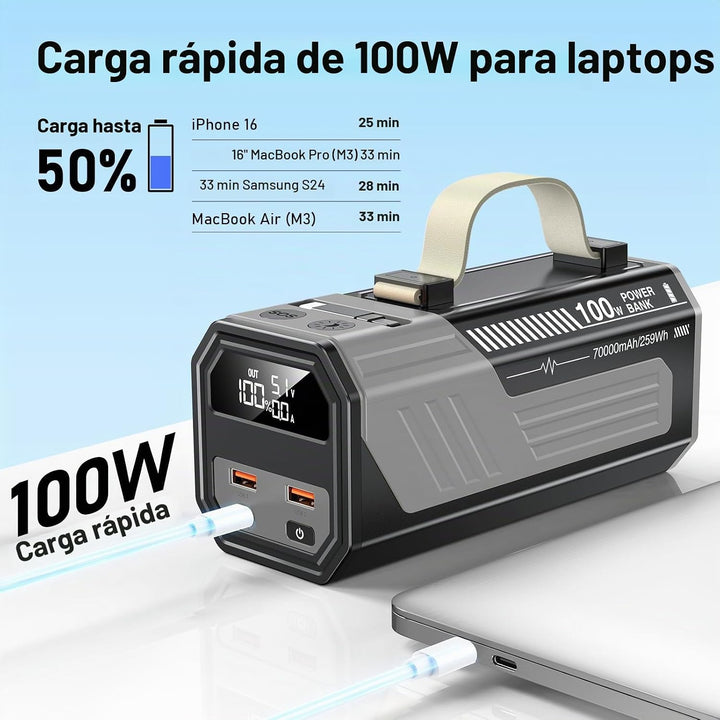 Eliegntist Banco de energía para portátil de 100 W, 70000 mAh, carg...