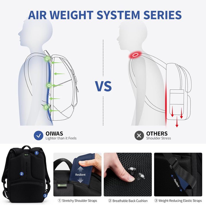 OIWAS Mochila para laptop para hombre, mochila de viaje para laptop...