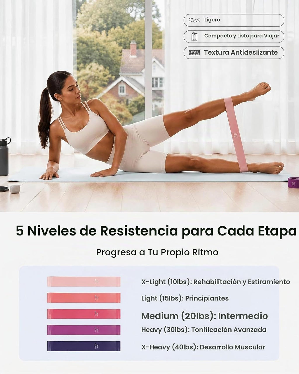 Juego de anillos de pilates – Círculo mágico de 14 pulgadas (38 libras de resistencia), bola de pilates de 9.8 pulgadas, 5 bandas de resistencia y guía de ejercicios incluida para entrenamientos
