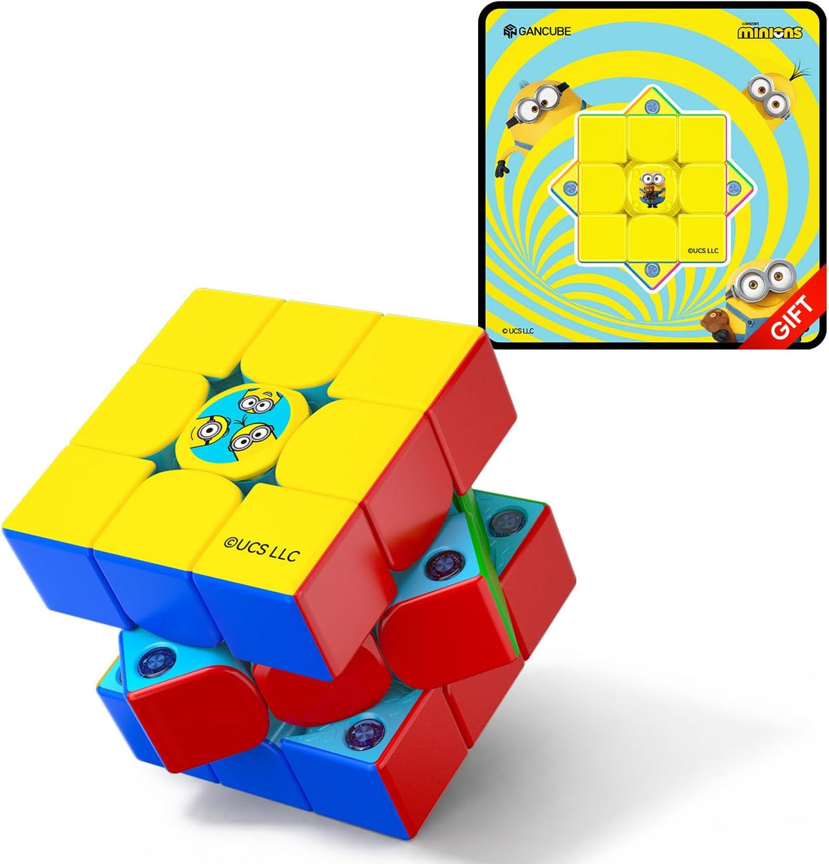 GAN Minions 356 ME, cubo magnético de velocidad 3x3 rompecabezas para niños