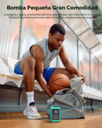 ETENWOLF Bomba de bola eléctrica de inflado y desinflado de 2 a 17 PSI, bomba de baloncesto con manómetro preciso, bomba de aire recargable para pelotas, bomba de aire de pelota de fútbol