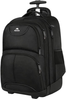 Mochila de viaje Matein impermeable con ruedas, Negro