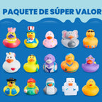 JOYIN 60 patos de goma, patos surtidos aleatorios a granel con bolsa de transporte de malla, mini patitos de goma para juguetes de baño de bebés, juguetes de piscina de verano para niños pequeños, regalos de cumpleaños, recuerdos de fiesta