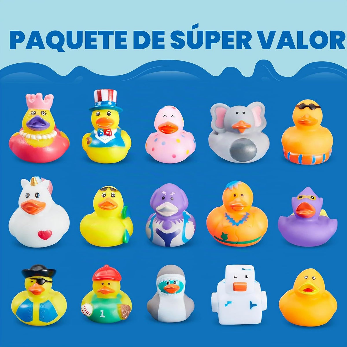 JOYIN 60 patos de goma, patos surtidos aleatorios a granel con bolsa de transporte de malla, mini patitos de goma para juguetes de baño de bebés, juguetes de piscina de verano para niños pequeños, regalos de cumpleaños, recuerdos de fiesta