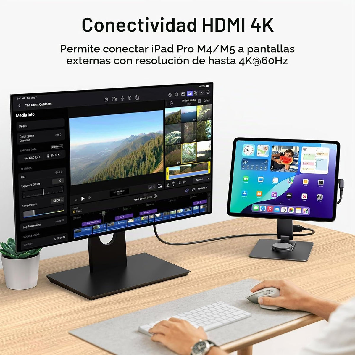 Hub de soporte magnético para iPad Pro de 13 pulgadas, estación de