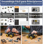 Kit robótico para Arduino Robot Car Cámara AI Reconocimiento de visión, seguimiento de objetivos, prevención de obstáculos, robot STEM programable, regalo para mayores de 14 a 16 años, kit