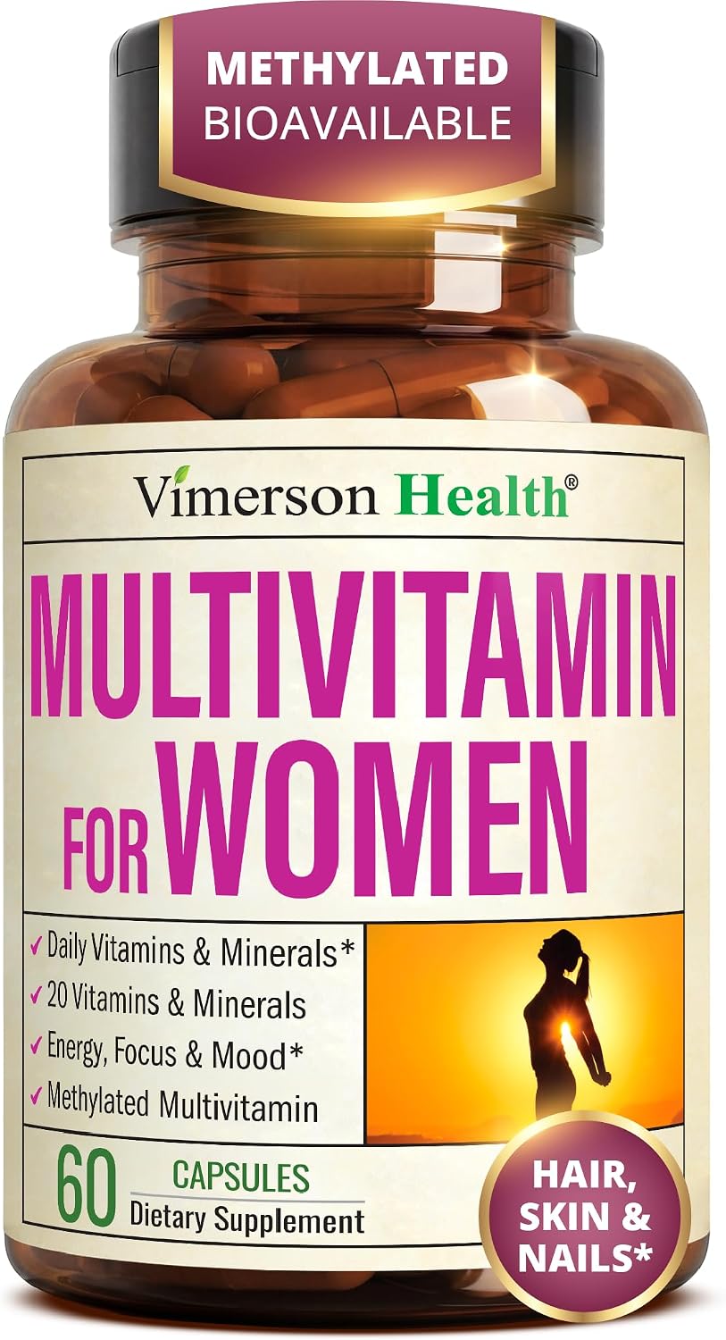 Suplemento multivitamínico para mujer: vitaminas y minerales diarios con ácido, Cápsulas para mujer