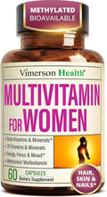 Suplemento multivitamínico para mujer: vitaminas y minerales diarios con ácido, Cápsulas para mujer