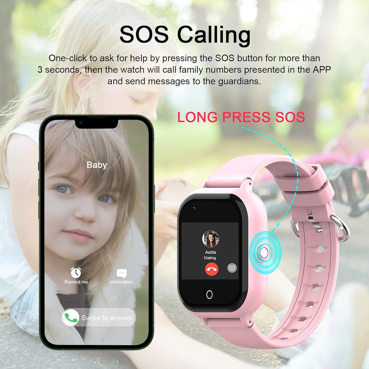 Reloj inteligente para niños con rastreador GPS y llamadas, relojes inteligentes 4G para niñas y niños con tarjeta SIM, SOS, cámara, llamada de voz y video, modo escolar para niños de 4 a 12 años, regalo de cumpleaños