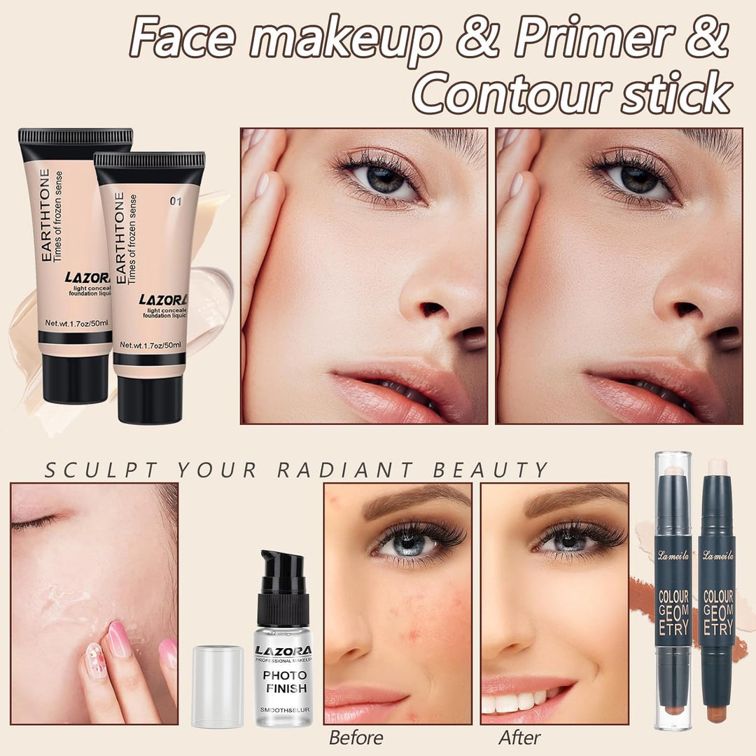 venshun Kit de maquillaje para mujeres, kit completo de maquillaje...