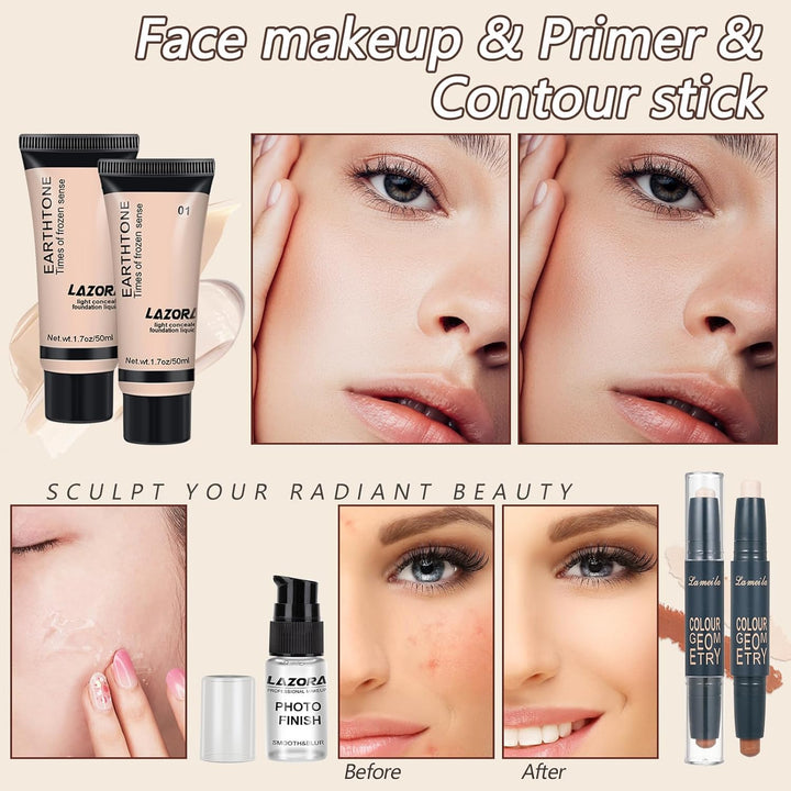 venshun Kit de maquillaje para mujeres, kit completo de maquillaje...