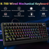 HUO JI Teclado mecánico para juegos con cable, 17 modos retroilumin...