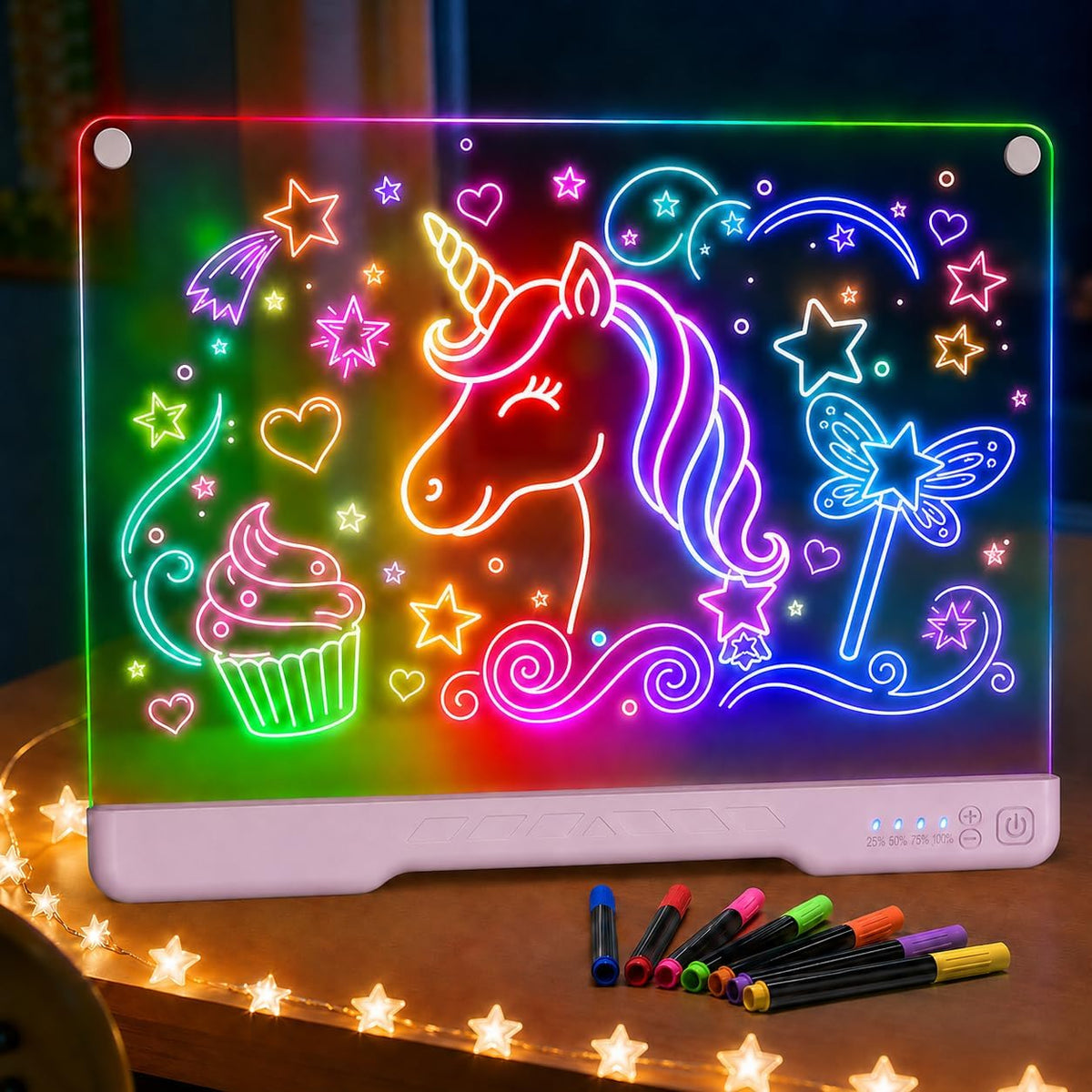Tablero de dibujo LED de 17 pulgadas para niños, regalo de cumpleaños para