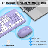 Combo de teclado y mouse inalámbricos, teclado silencioso de tamaño...