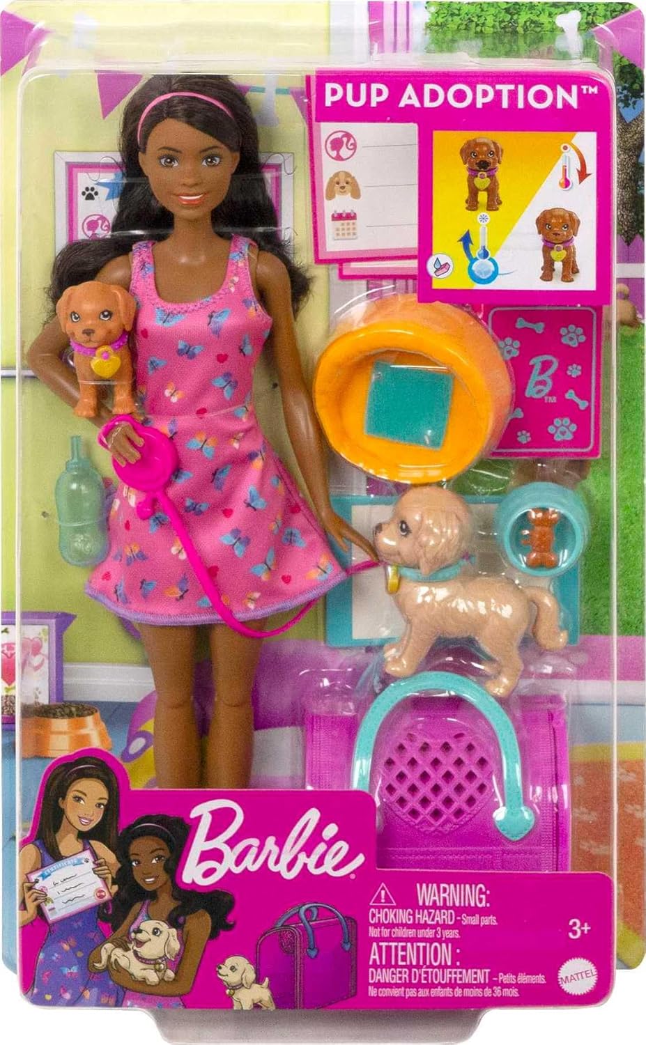 Barbie Pup Adoption Muñeca y accesorios accesorios con cambio de co...