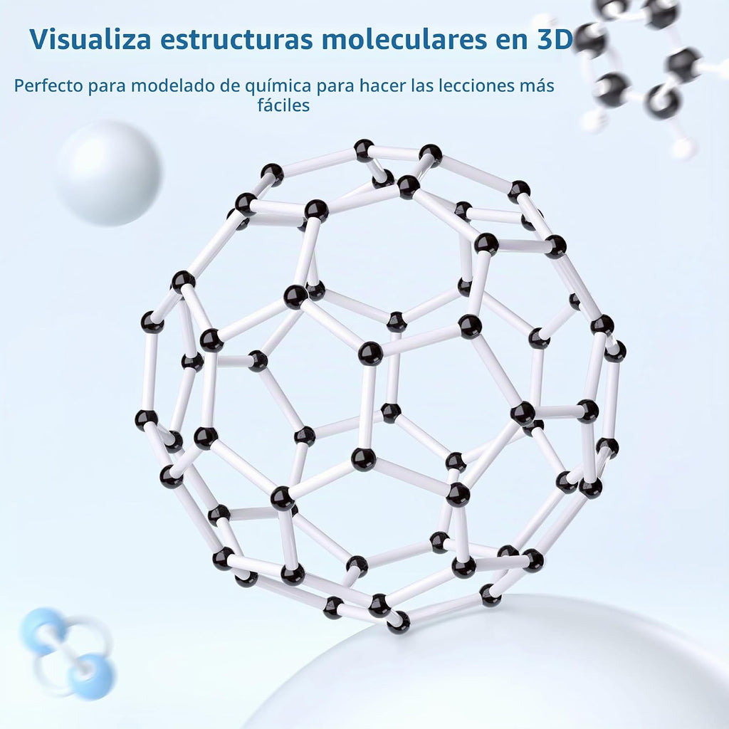 Kit de modelo molecular YCHOULEK, set de química molecular orgánica de 444 piezas, kit de modelo de elementos atómicos para lecciones de química, kit de construcción de estructuras moleculares, regalo