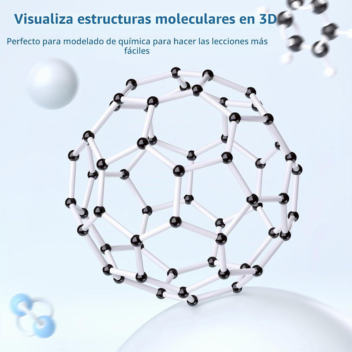Kit de modelo molecular YCHOULEK, set de química molecular orgánica de 444 piezas, kit de modelo de elementos atómicos para lecciones de química, kit de construcción de estructuras moleculares, regalo