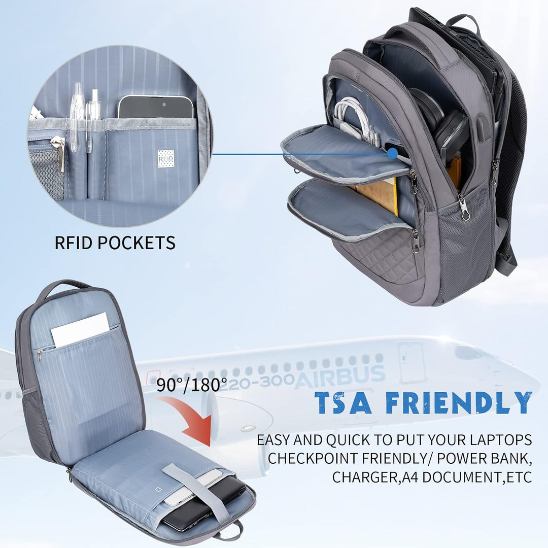 KROSER Mochila de viaje para laptop, 17 pulg., Moderno