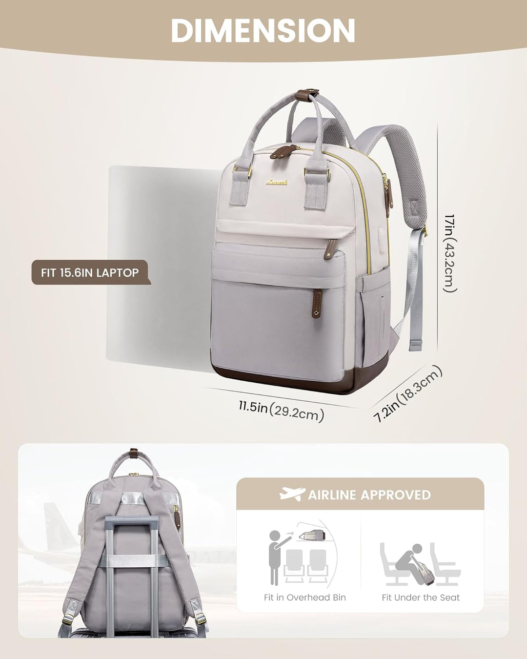 LOVEVOOK Mochila de viaje para laptop para mujer, bolsa antirrobo p...