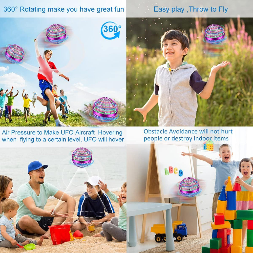 Juguete de bola de orbe volador 2026, bola flotante, juguetes geniales regalos para niños de 6, 7, 8, 9, 10, 11, 12 años, niños, niñas, adolescentes, mini dron de mano, globo cósmico
