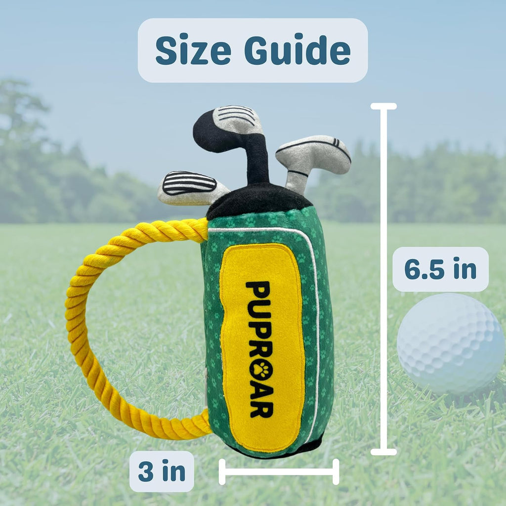 PUPROAR Colección Country Club - Paquete de regalo para perros, juguete de golf para perros y juguete de pickleball para perros con juguete chirriante, divertido y papel arrugado, juguetes divertidos