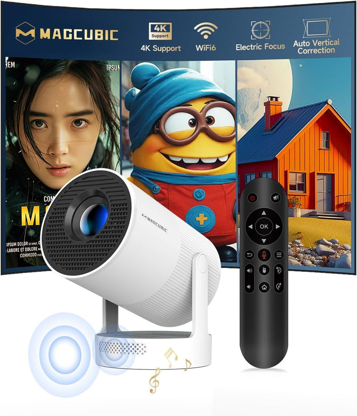 【Enfoque eléctrico】Mini proyector Magcubic compatible con 4K, proye...