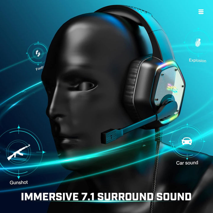 EKSA E1000 - Auriculares USB Gaming para PC, auriculares de computa...