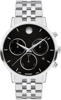 Movado Museum Classic Chrono Reloj suizo de acero inoxidable para hombre, 1.654 in