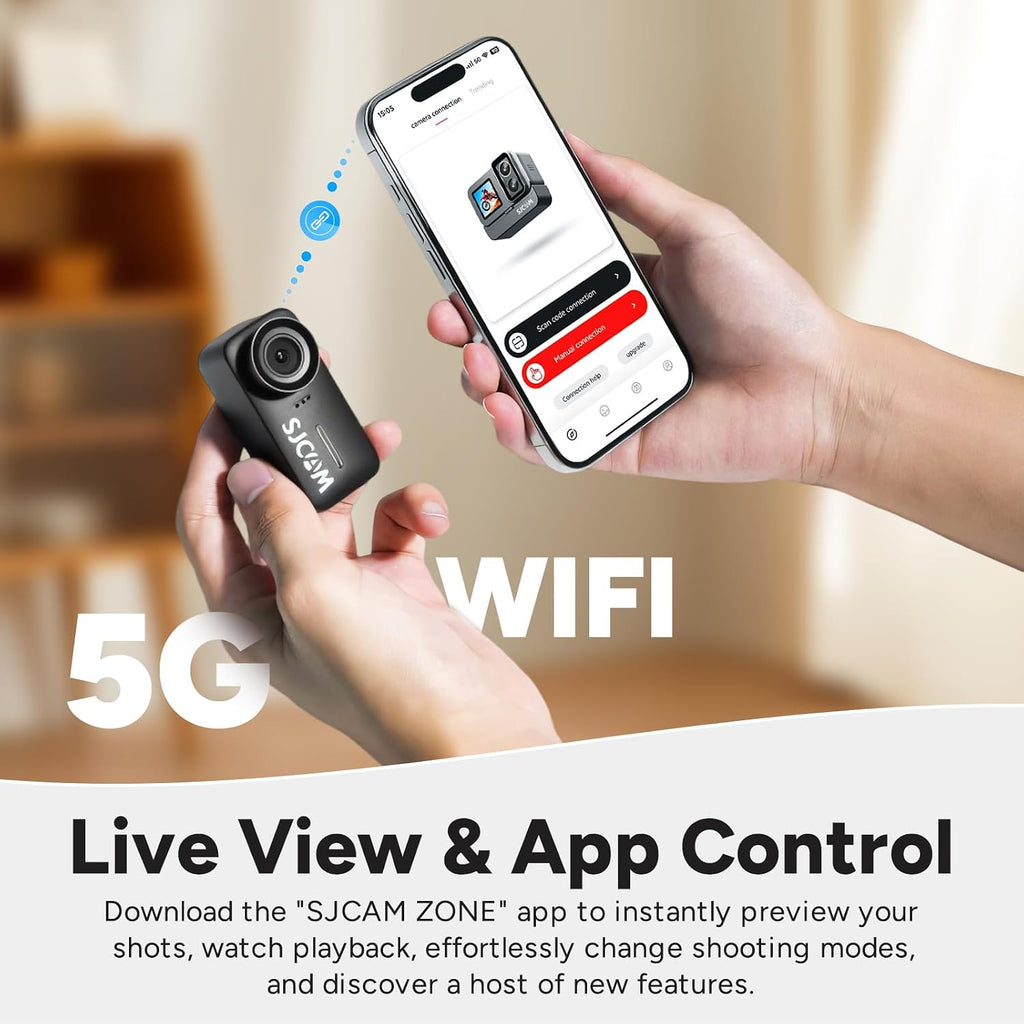 SJCAM Cámara de acción C110 más 4K, mini leva magnética del cuerpo del POV