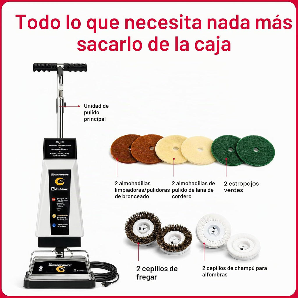Koblenz P-2600A Máquina de champú para alfombras, pulidora de piso de 12