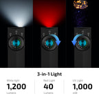 OLIGHT ArkPro Lite Linterna Plana de Bolsillo, Recargable Portátil de 1200 Lúmenes con LED Blanco, Luz Roja y Luz UV, Fuentes Triples para Detección de Orina de Mascotas, Acampada, Emergencia, Trabajo