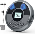 Reproductor de CD portátil Bluetooth con altavoces y auriculares