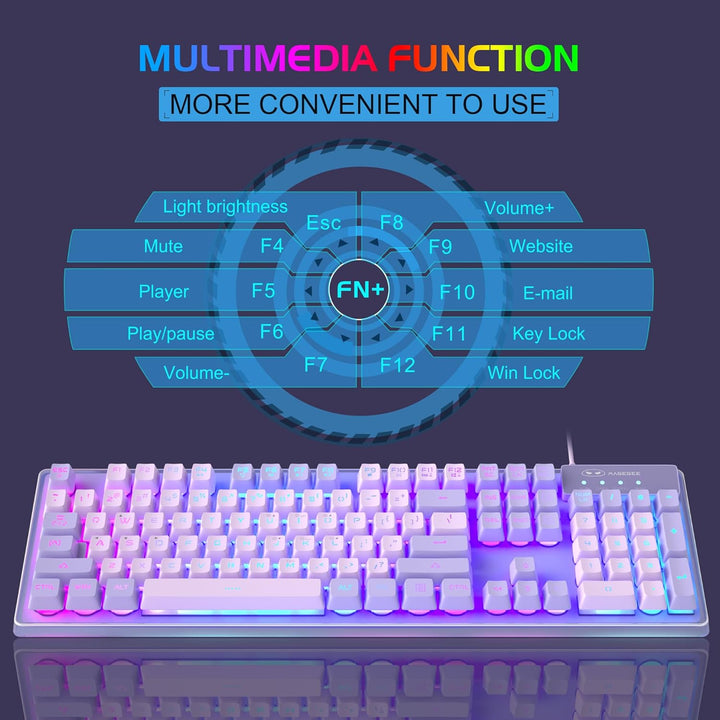 Combo de teclado y mouse para juegos, teclado K1 con retroiluminaci...