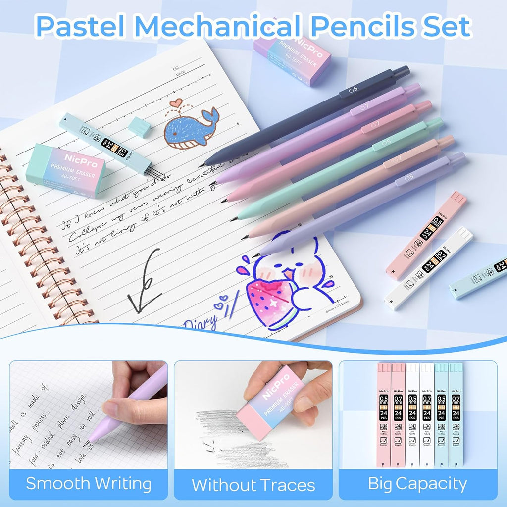 Nicpro 50PCS lindo espiral cuaderno estacionario conjunto para las mujeres