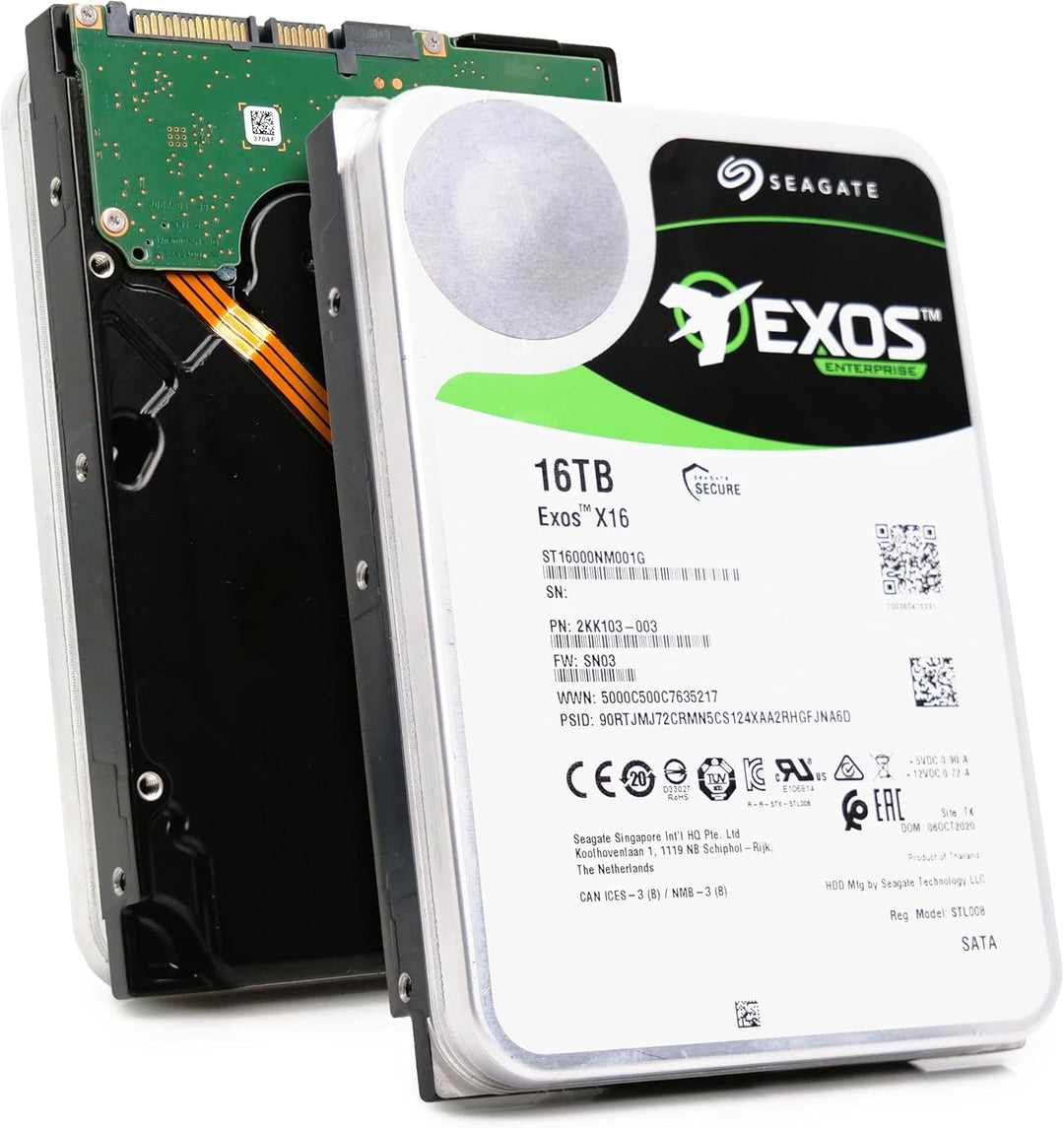 Seagate 16TB HDD Exos X16 7200 RPM 512e\/4Kn SATA 6Gb\/s 256MB cach...
