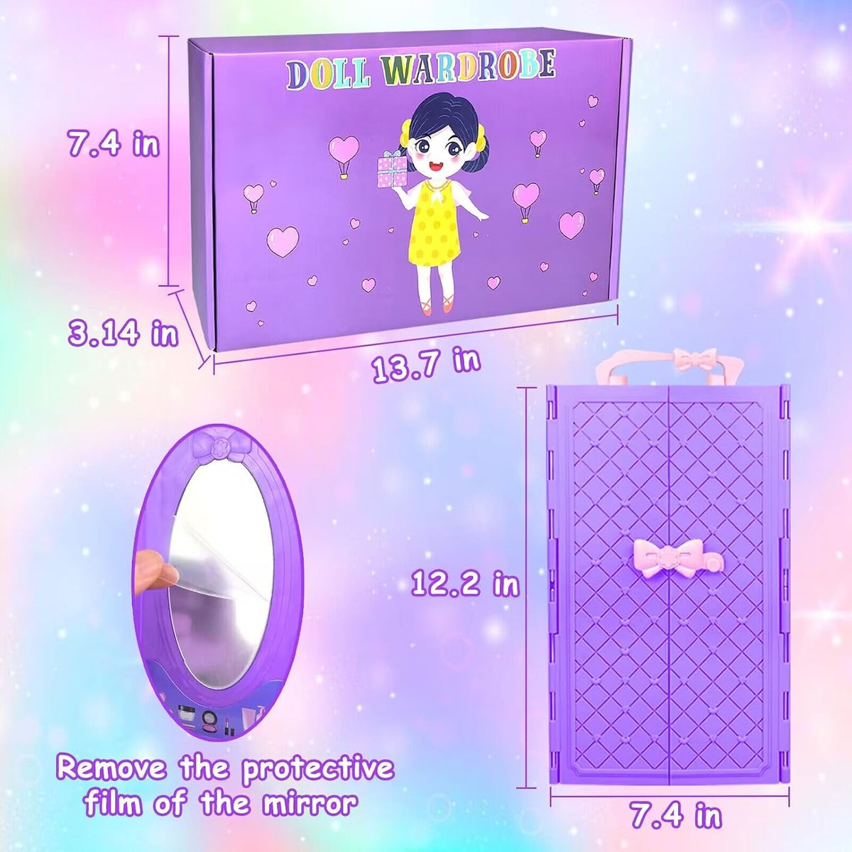 Kit de diseño de moda de 75 piezas de ropa y accesorios para muñeca con armario de muñeca para muñeca de 11.5 pulgadas, incluye vestido de novia, vestido de moda, conjuntos, tops y pantalones, zapatos