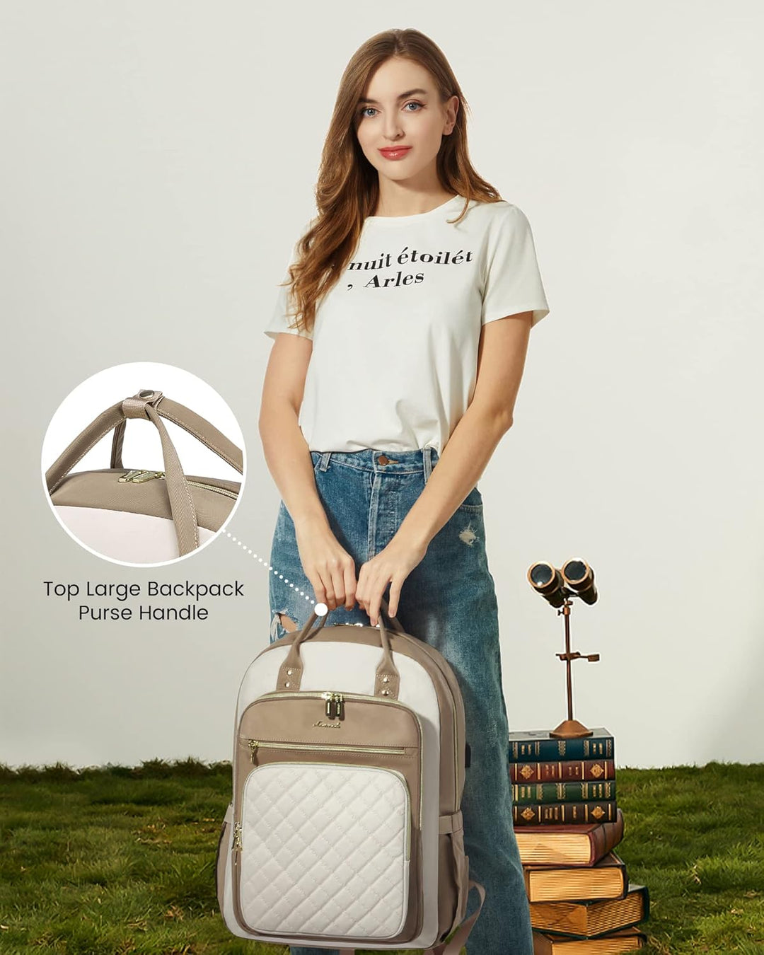 LOVEVOOK Mochila para computadora portátil para mujer, mochila para...